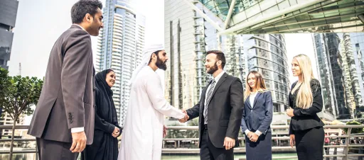 Pure Docs business consultants meeting with clients in Dubai
